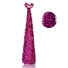 Árvore de Natal de Fio Metálico Vermelho-Rosa Novo Modelo Transfronteiriço da Amazonia Top em Forma de Coração Retrátil Dobrável Enfeite de Decoração de Natal