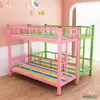 Cama para Niños, Litera para Dormitorio de Estudiantes de Primaria, Cama Alta y Baja para Descanso de Almuerzo en Jardín de Infancia, Cama de Doble Capa con Estructura de Hierro para Siesta en Clase de Guardería