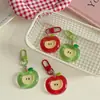 Ins Simulación de Penetración de Hielo Llavero de Manzana Versátil Corazón de Chica Colgante para Mochila Regalo para Novia Pareja Joyería al por Mayor