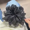 Diadema de malla con estampado de leopardo estilo ins, pelo esponjoso para mujer, ambiente perezoso, alta elasticidad, cuerda para el pelo, accesorio para el pelo versátil para el día a día