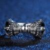 Anillo de Plata s925 Retro con Mortero de Diamante para Hombres y Mujeres Diseño Original Estilo Étnico Instrumento Musical del Tíbet Mortero para Bajar Demonios Anillo de Pareja