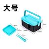 Caja Colgante para Gusanos Vivos de Cintura con Mango Azul, Caja para Lombrices Rojas, Caja para Cebo con Clip, Caja de Accesorios para Pesca de Gusanos de Arena