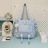 Bolsa Transversal Lisa Fofa de Outono e Inverno para Meninas de Faculdade, Bolsa de Ombro Grande Capacidade com Estampa Artística, Bolsa para Deslocamento e Aulas de Reforço para Estudantes