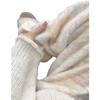 Pequeño 145XS Cintura Alta Tejido polar forrado Arcoíris Pantalones de Arroz Glutinoso para Mujer Otoño/Invierno Dosis Casuales Pantalones de Pierna Recta 150
