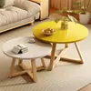 Juego de Mesa de Café Sencillo de Madera Maciza Japonesa Mesa Redonda Pequeña para Apartamento Dormitorio Mesa Auxiliar para Sofá de Sala de Estar Mesa de Té para Balcón