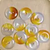 Colgante de Ágata Blanca Natural Hielo Calcedonia Azúcar Calcedonia Hebilla de Seguridad para Hombres y Mujeres Ágata Dorada Champaña Hebilla de Seguridad