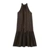 Marca Z Comercio Exterior Vacaciones Cuello Halter Moda Estilo Europeo y Americano Verano Vestido sin Mangas de Lunares Transfronterizo Zrza
