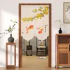 Cortina de puerta estilo chino, cortina divisoria, media cortina de dormitorio, estilo de lujo ligero de alta gama, cortina para sala de estar sin perforaciones, nuevo modelo 2026