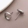 Pendientes de Disco de Acero Inoxidable Base Plana Soporte Redondo Pendientes Pequeños Soporte de Fondo de Piedra de Tiempo Pendientes Hechos a Mano DIY Accesorios de Joyería
