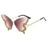 Nuevas Gafas de Sol Transfronterizas con Forma de Mariposa, Diamante sin Montura, Moda para Mujer, Personalidad, Exageradas, Celebridad de Internet Europea y Americana