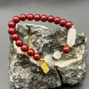 Novo Bracelete de Cinábrio com Baixo Teor de Areia Dourada Roxa, Pingente de Alegria, Estilo Feminino, Bracelete Versátil, Transmissão ao Vivo e Atacado