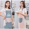 Avental de Cozinha Impermeável e à Prova de Óleo Bonito Popular Feminino Roupas de Trabalho de Verão Avental Masculino Avental para Limpar as Mãos Logotipo Personalizado