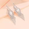 Brincos de Strass para Comércio Exterior Transfronteiriço, Brincos Longos, Brincos de Casamento, Tarraxas, Fios de Orelha, Brincos Exagerados, Joias de Noiva Atacado