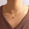 Nueva Joyería Transfronteriza Europea y Americana, Cadena para Clavícula de Mujer de Estilo Cool Ins Multicapa Geométrica Circular Simple y a la Moda
