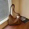 Bolsa Transversal Grande com Textura Feminina 2026 Outono Nova Retro Bolsa de Ombro Único Popular Moda Commute Bolsa de Axila