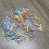 -100 Elásticos Pequenos Coloridos Descartáveis para Cabelo Infantil, Elásticos de Borracha, Elásticos de Cabelo, Cordas Coloridas, Acessórios de Cabelo Artesanais para Mulheres