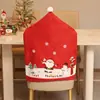 Decorações de Natal transfronteiriças, capas de cadeira com capuz, capas de banquinho de pelúcia de alta qualidade, capas de cadeira para decoração de festa, decoração de casa