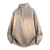 Suéter de punto Henley de cuello alto, conjunto a juego para hombre y mujer, prenda exterior de color liso, estilo "old money", casual, otoño/invierno, venta al por mayor desde una fábrica transfronteriza
