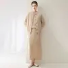 Fio Consinee 100% Caxemira Feminino Gola Redonda Trançado Solto Casual Suéter de Caxemira Versátil Simples Malha