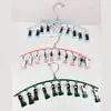 Tendedero para calcetines con múltiples pinzas, tendedero doméstico para calcetines de niños y ropa interior de bebé, a prueba de viento con 10 pinzas
