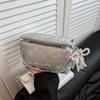 2025 Nova Moda Versátil Textura de Corrente High-End Ombro Único Transversal Lichia Bolsa Elegante Caixa