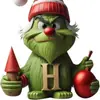 Decorações de Natal Transfronteiriças Novas de 26 Letras Monstro Verde Decorações de Árvore de Natal Grinch Enfeites de Presente de Feriado