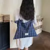 Bolsa Tote Xadrez Preguiçosa para Mulheres, Grande Capacidade, Versátil para o Dia a Dia, Bolsa de Mão Retrô, Nova Estampa de Lona 2026, Bolsa de Compras