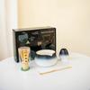 Set de Té Matcha de Cerámica Rústica Estilo Japonés Pintura de Paisaje Tazón de Matcha con Pico Batidor de Té de Cerámica Caja de Regalo de 4 Piezas Transfronterizo