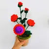 Comercio Electrónico Transfronterizo de Amazon Muebles de Interior de Lana Tejidos a Mano Flores Artificiales en Maceta