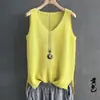 Camisola Suelta Talla Grande para Mujer Verano Tejida Seda Helado Ropa Exterior Cubre Barriga Gordita Sin Mangas Camiseta Camisa Base Interior