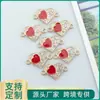 Al por mayor Estilo Coreano Especial Doble Punto de Colgante Patrón de Corazón de Diamante Aleación con Goteo de Aceite Collar Pulsera Colgante Joyería Accesorios DIY