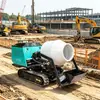 Misturador autocarregável sobre esteiras, pequeno veículo de mistura e transporte de concreto, equipamento de máquinas de engenharia para comércio exterior