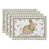 Mantel de Pascua transfronterizo lino patrón de huevo conejo impreso mantel de mesa fiesta atmósfera festiva vajilla decorativa