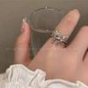 Anillo abierto de metal con forma de mariposa de circonita de color irregular, diseño femenino con personalidad de nicho, anillo que combina con todo.