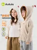 Calentamiento CíclicoCamiseta con Capucha Infantil de Dudu, Ropa de Manga Larga de Otoño para Niños, Atuendos de Otoño para Niñas, Ropa Infantil de Moda