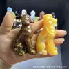 Pedra bruta de cristal natural polida, esculturas de animais mistas, esculturas de animais multimateriais, atacado de venda quente transfronteiriça