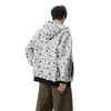 Moletom com estampa de estrelas retrô americano, design unissex, estilo de nicho, peça externa leve, cardigã de corte solto, top da moda