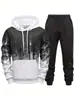 Nuevo conjunto de sudadera con capucha casual estampada de manga larga para hombre de otoño e invierno, chaqueta deportiva transfronteriza europea y americana