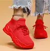 Comercio exterior europeo y americano calzado deportivo de moda de color dopamina para exteriores para hombres y mujeres, zapatillas para correr, zapatillas calcetín transpirables de fly-knit