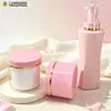 Botella de Loción Champú Rosa de Gama Alta de 500 ml, Tarro para Mascarilla Capilar de 300 ml, Botella de Plástico de Boca Ancha para Crema Facial, Materiales de Empaque para Cuidado de la Piel