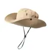 Sombrero de vaquero occidental para niños, de verano, con alero grande, japonés, para exteriores, para viajes, montañismo, protector solar, para hombre, para playa