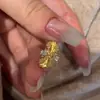Anel Vintage Estilo Corte Trevo de Quatro Folhas Zircônia Ouro Flor Escovada Gota d'Água Zircônia para Mulheres Anel Ajustável Atacado