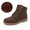Botas Martin con Forro de Polar Jinbukang para Otoño e Invierno para Estudiantes Mujeres, Botines Casuales de Caña Alta Versátiles Estilo Británico, Zapatos de Algodón Calientes para Hombres, Ropa de Trabajo