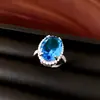 Set de aretes, collar y anillo de circonia con aguja de plata transfronterizo, joyería de alta gama de lujo ligero con un toque exquisito y elegante