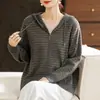 Suéter Cardigan com Zíper e Capuz Solto Estilo Preguiçoso Transfronteiriço 2026, Nova Jaqueta de Tricô Versátil Coreana Outono/Inverno