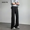 Pantalones de Verano 2026 de Alta Gama Versátiles de Color Sólido Frescos Hipster Estilo Oeste Moda de Hong Kong Cómodos Adelgazantes Alargadores de Pierna Micro-Campana
