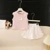 Ropa Infantil, Ropa de Bebé para Niñas, Conjunto de Chaleco Delgado de Algodón y Shorts de Verano, Conjunto de Dos Piezas, Atuendo de Verano para Bebé Niña