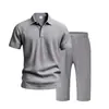 Amazon Verano Hombres Playa Holgado Lino CAMISA POLO Conjunto de 2 Piezas Pantalones de Siete Puntos Conjunto Casual de Lino