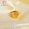 Europa y Estados Unidos nuevo anillo de acero inoxidable con patrón de ángel caliente oro K moda estilo ins anillo de pareja para hombres y mujeres