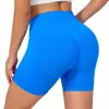 Shorts Aliexpress Transfronteiriços Tk Europeus e Americanos Calças de Yoga de Cintura Alta Femininas Pêssego Manga Curta Esportes Fitness Secagem Rápida Levanta Bumbum